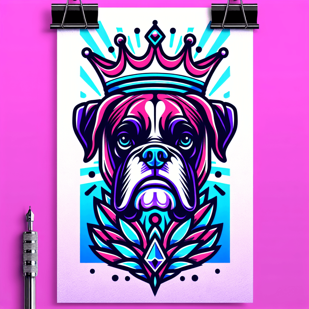 a royal boxer dog wearing a crown