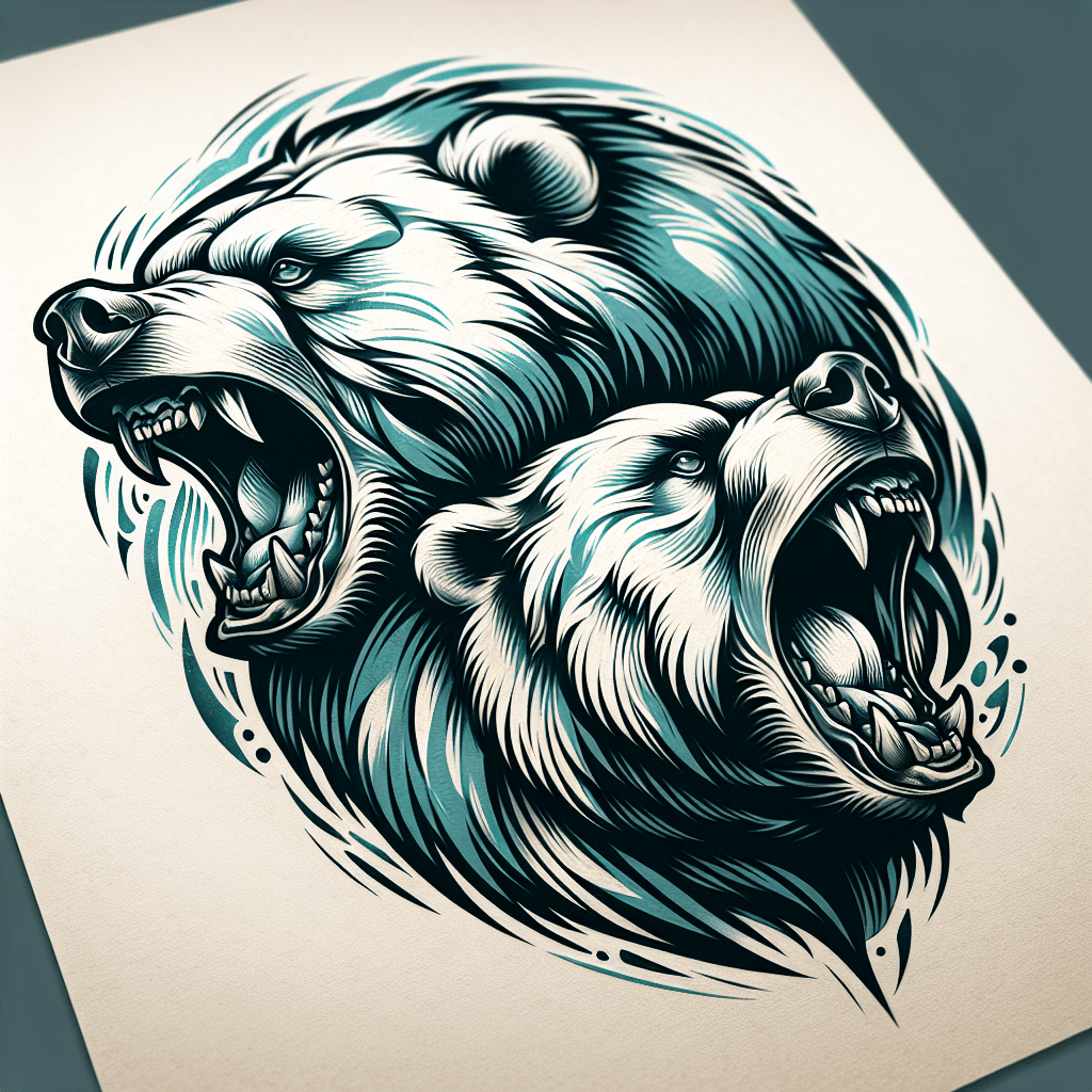 two roaring bears