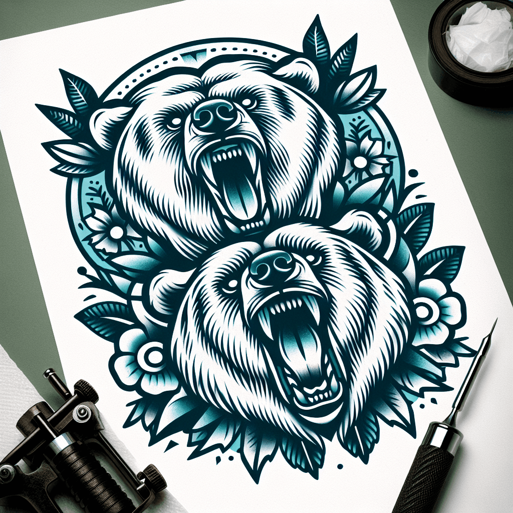 two roaring bears