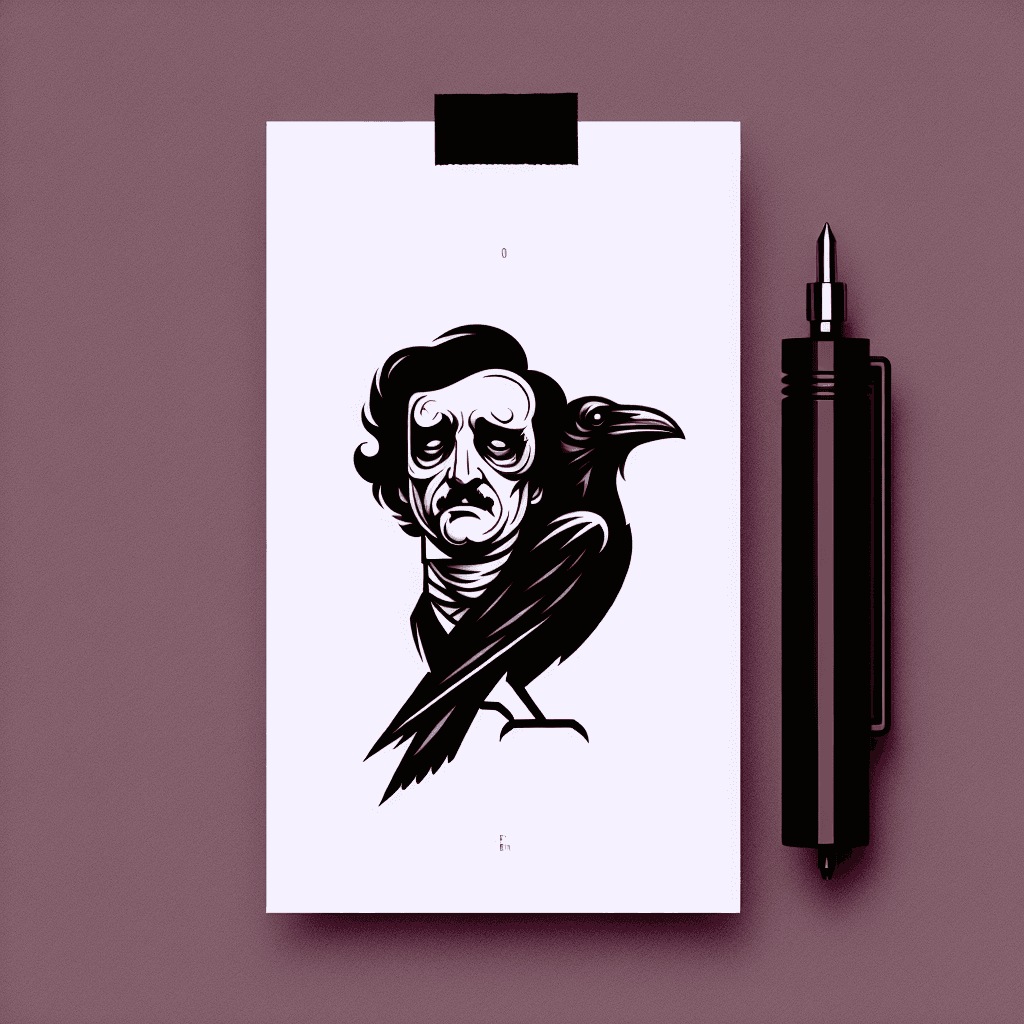 edgar allan poe pictured with a crow