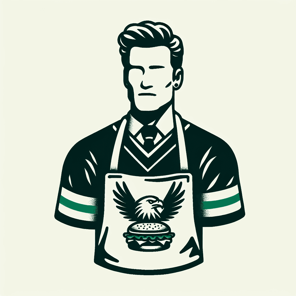 bob belcher from bobs burgers wearing a philadelphia eagles jersey