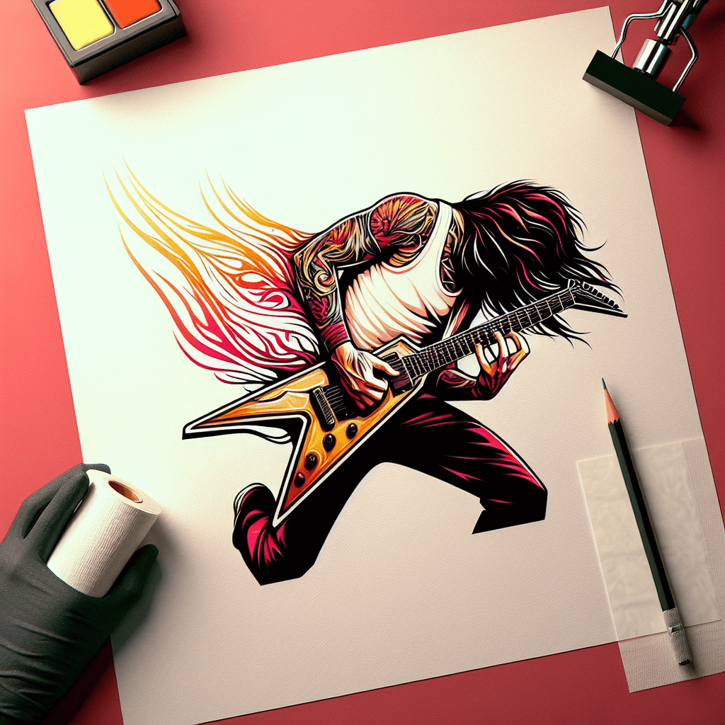 heavy metal guitarist playing a solo