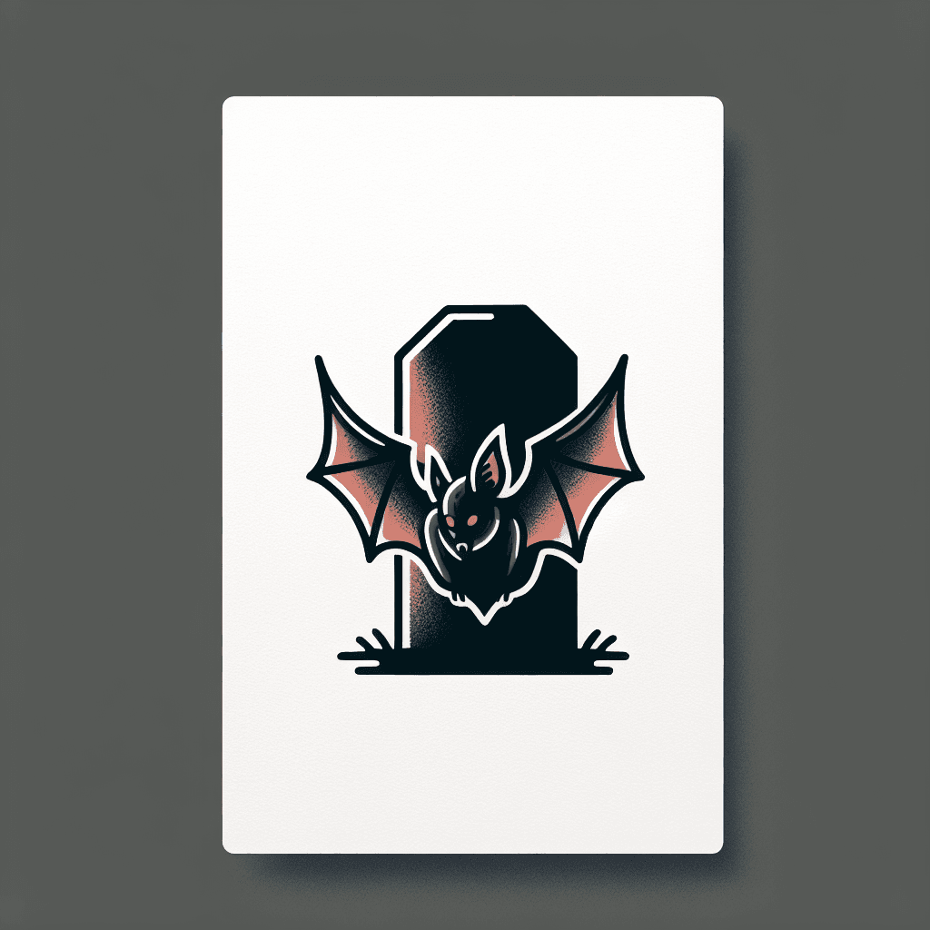 bat sitting on a tombstone