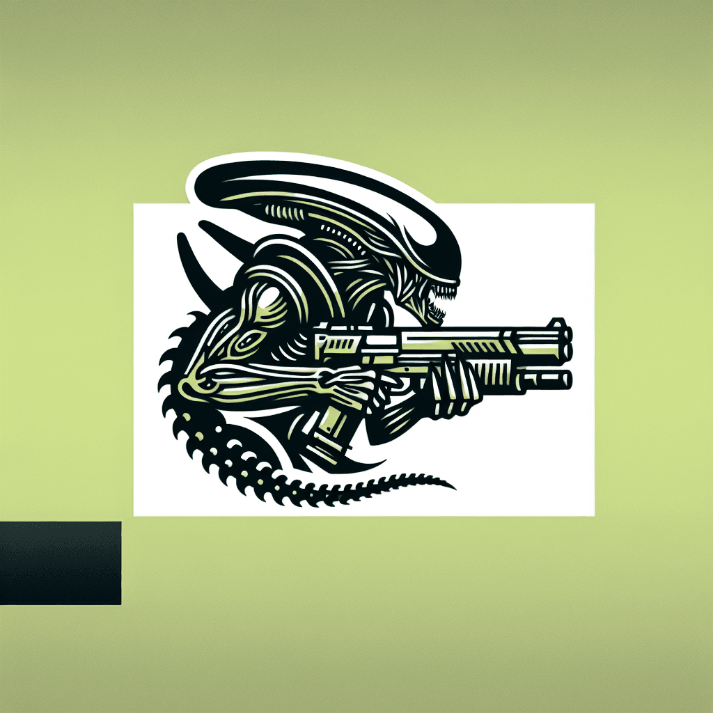 xenomorph’s second mouth holding a gun