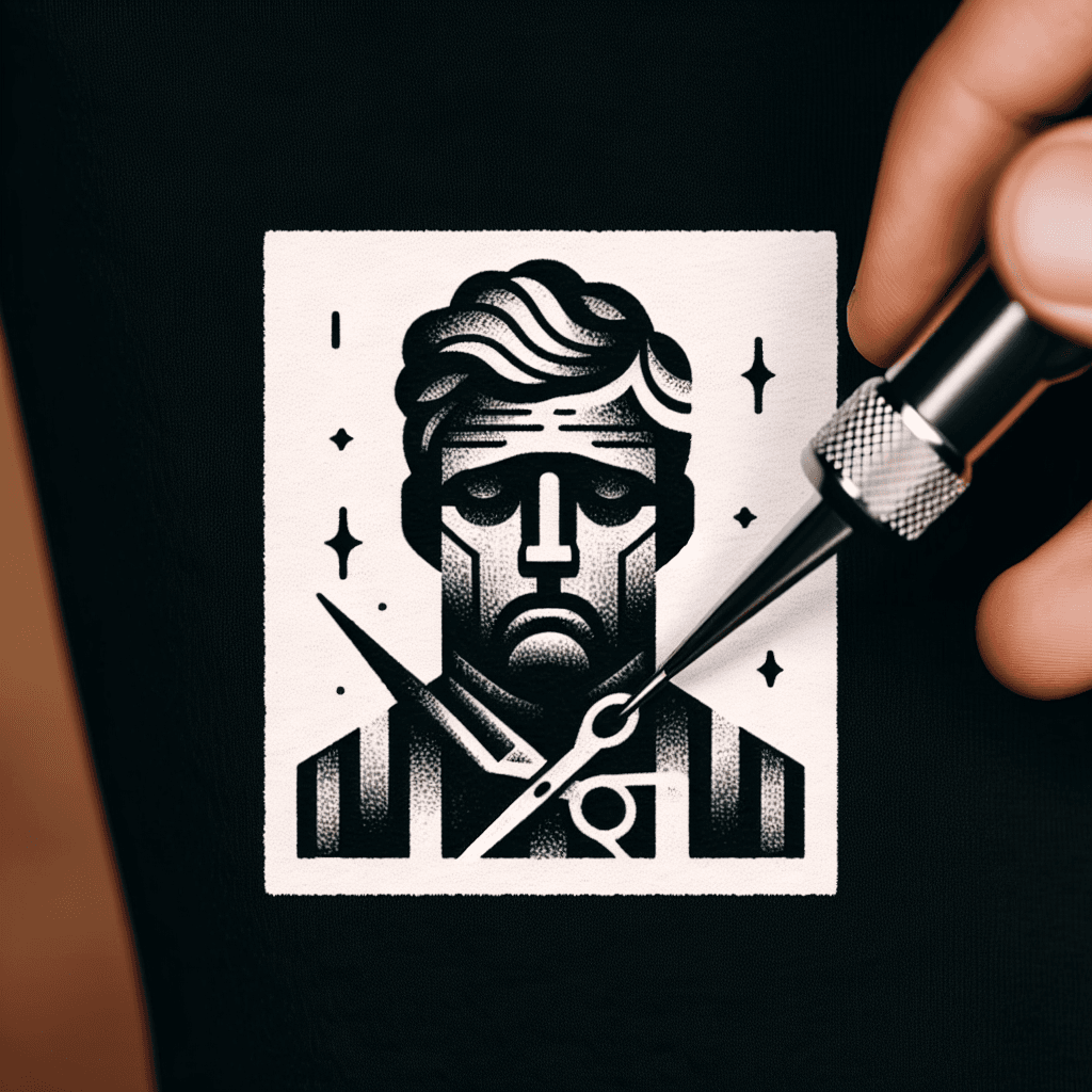 sad man with scissors