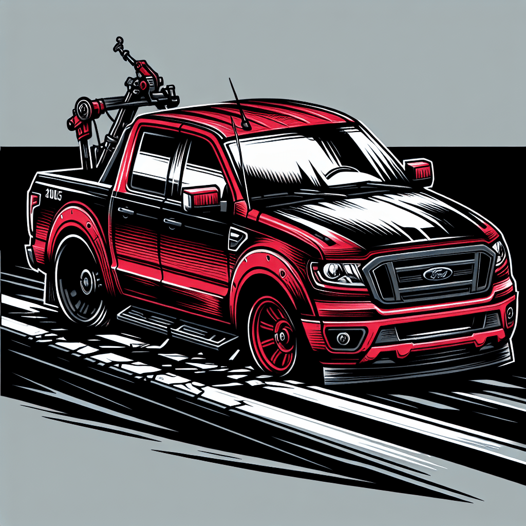 red 2005 ford ranger broken down on the side of the road