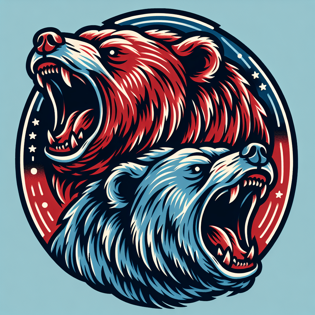 two roaring bears