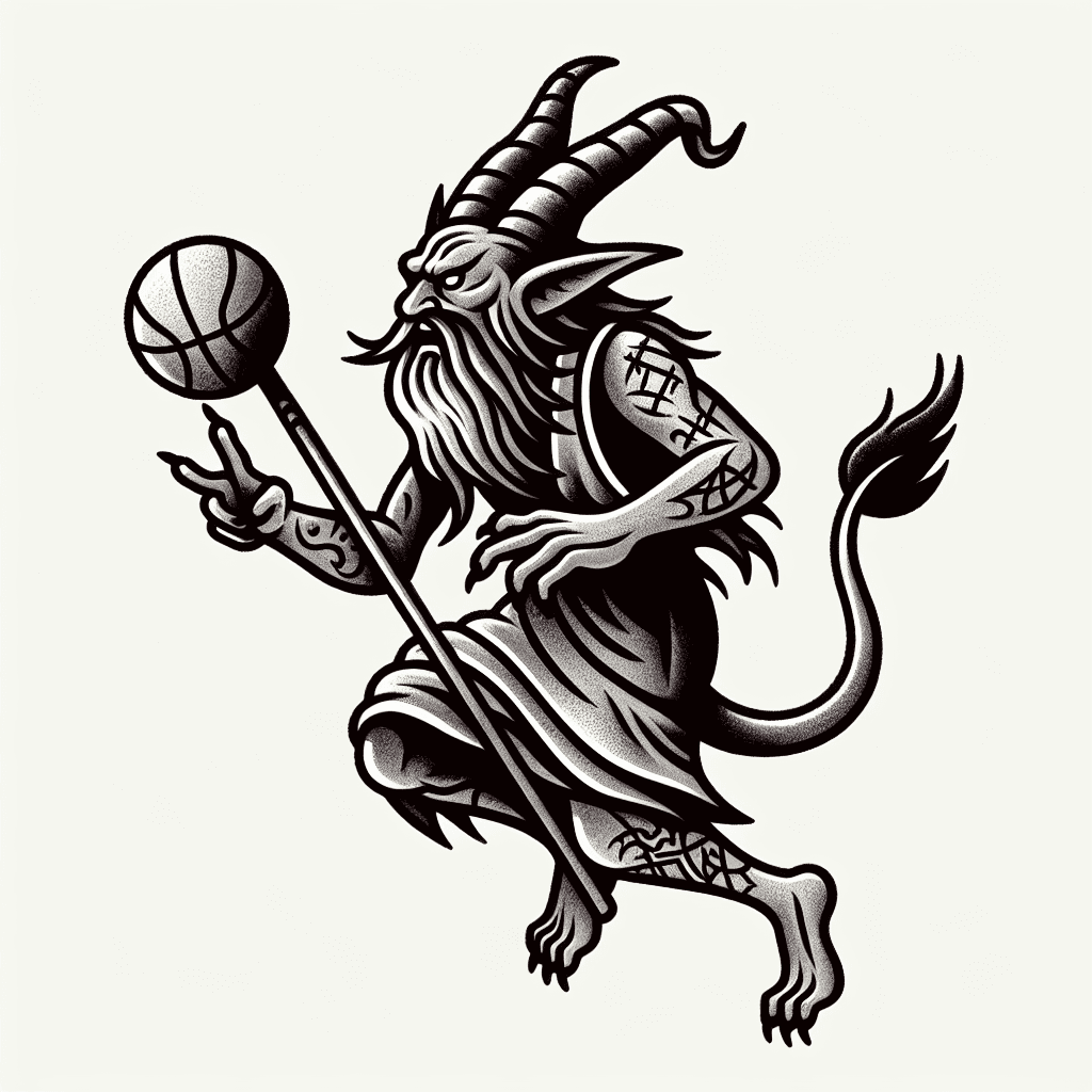 demon wizard playing basketball