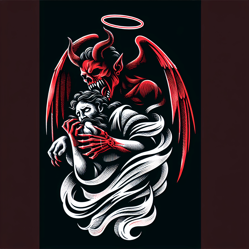 demon eating angel