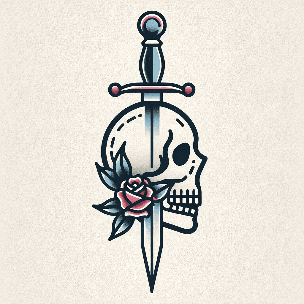 dagger through a skull