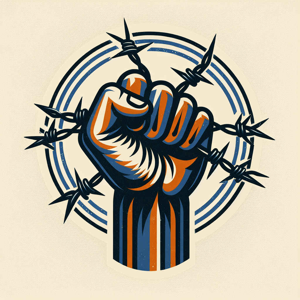 fist clutching barbed wire