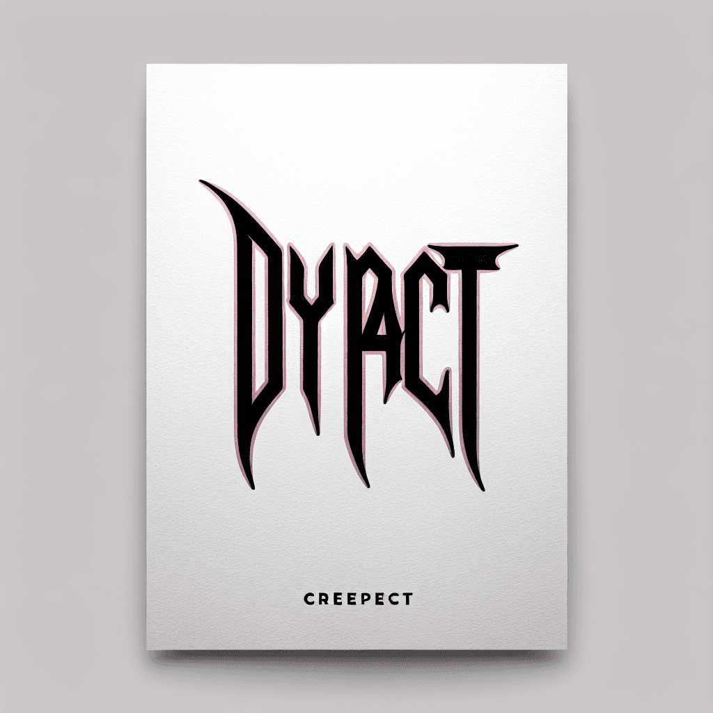 the word dyepact in creepy lettering