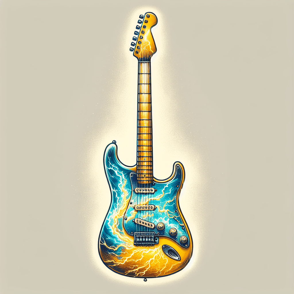 electric guitar made of heavenly electricity