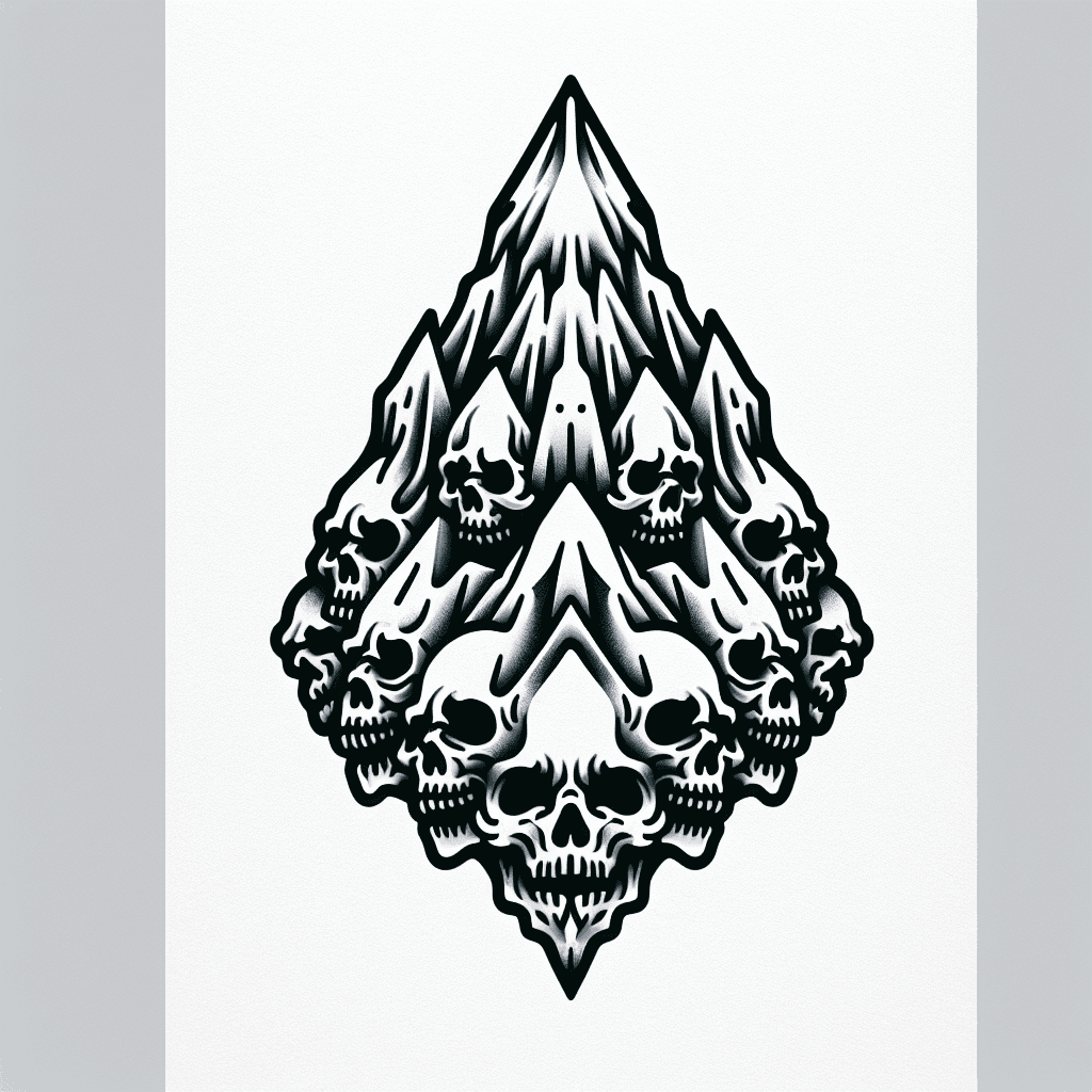mountain made of evil skulls