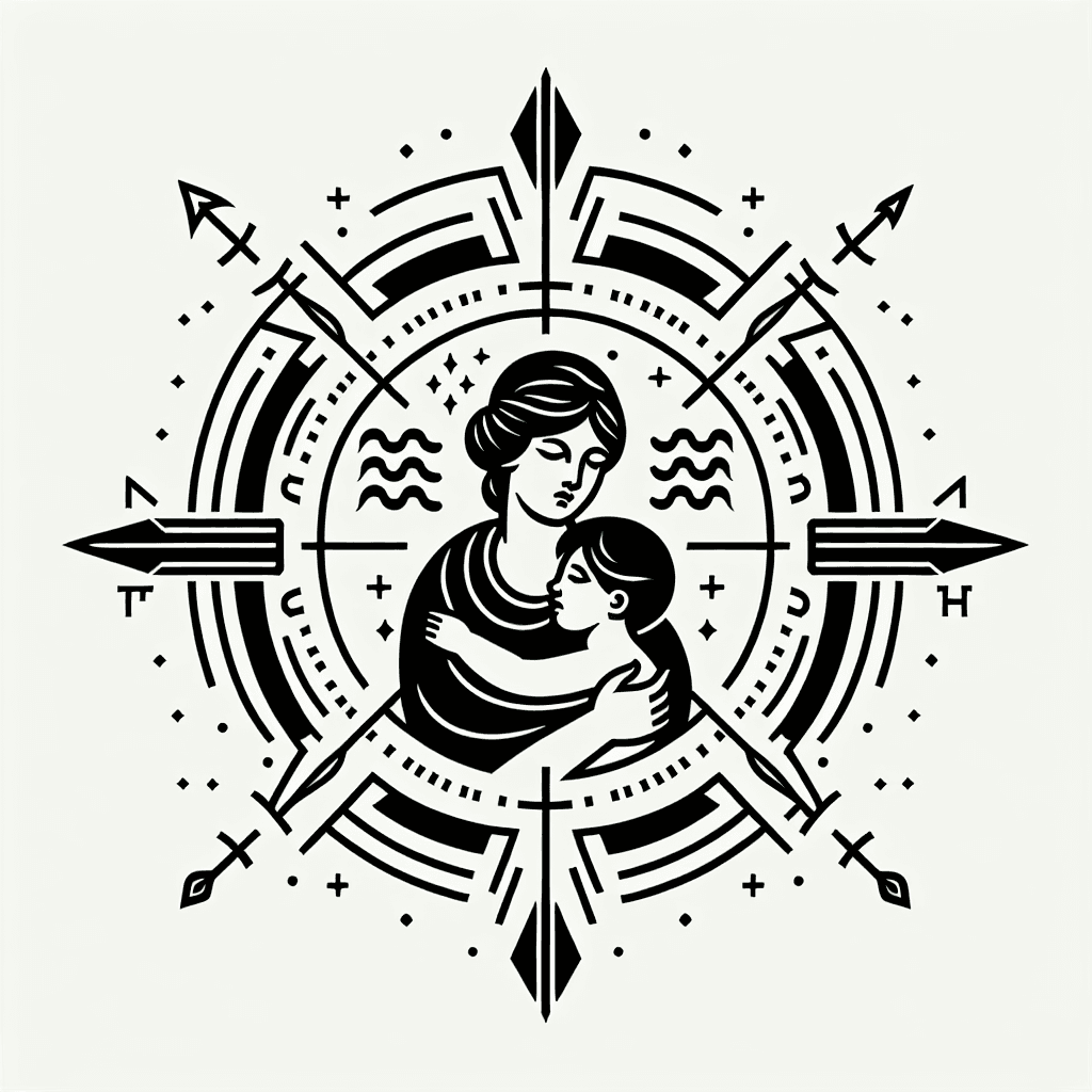 tattoo for boy mom, aquarius, roman