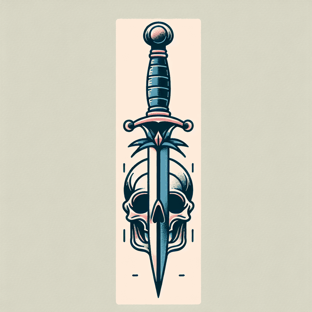 dagger through a skull