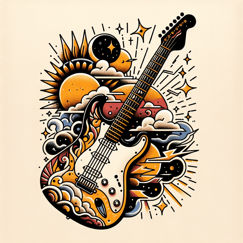 electric guitar made of heavenly electricity