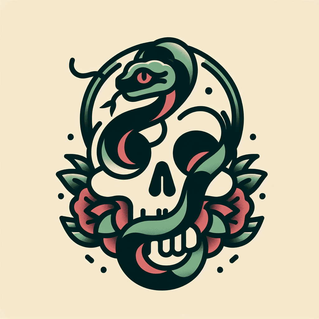 snake slithering through skull