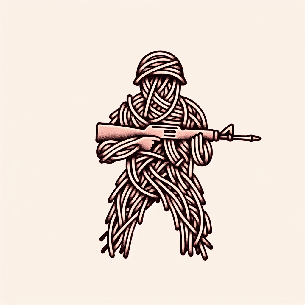 soldier made of spaghetti