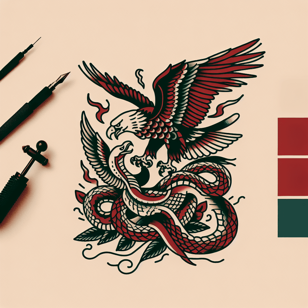 eagle fighting a snake