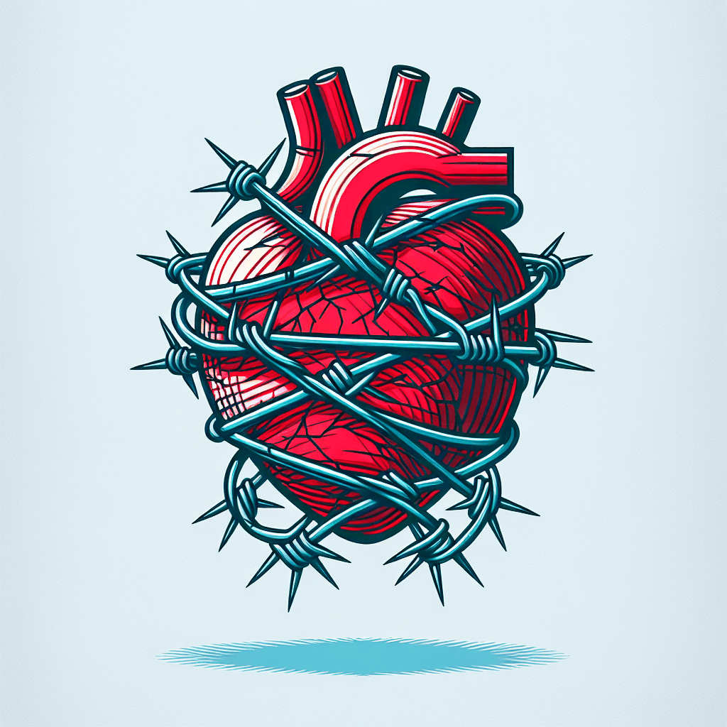 heart wrapped in barbed wire