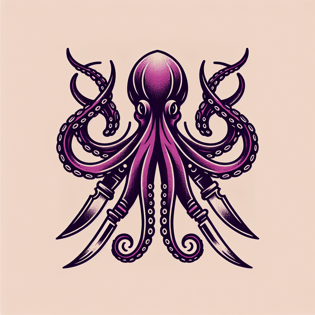 octopus with knives for tentacles