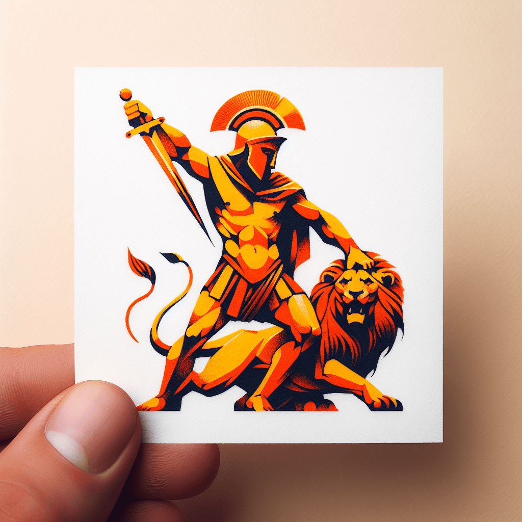 gladiator slaying lion