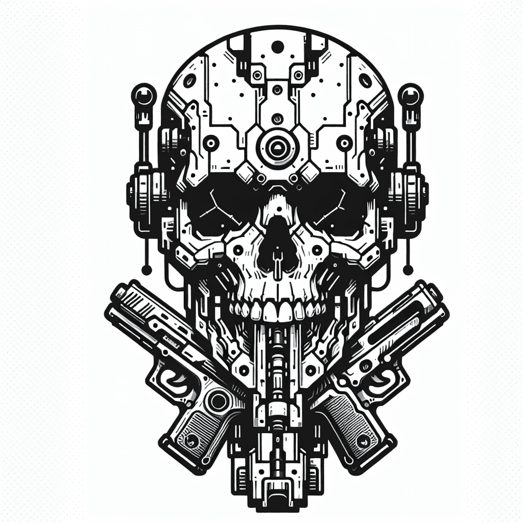 skull with shotgun