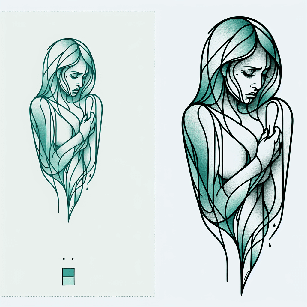 sad woman made of glass