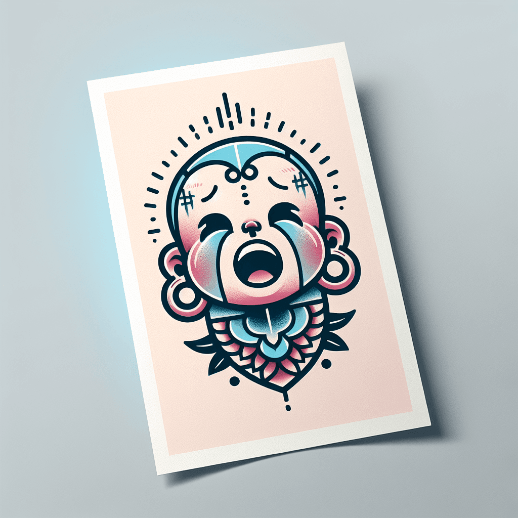 cartoon baby with tattoos crying