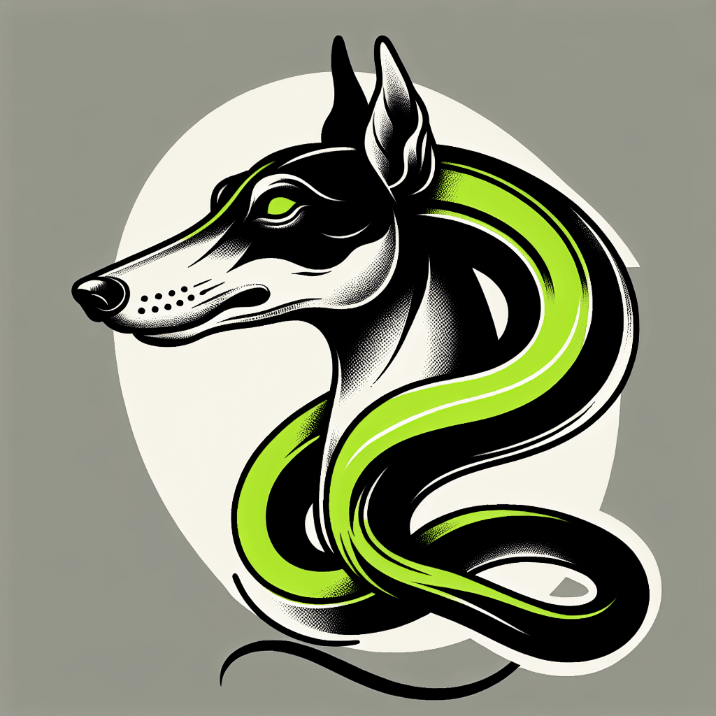 snake with the head of a greyhound