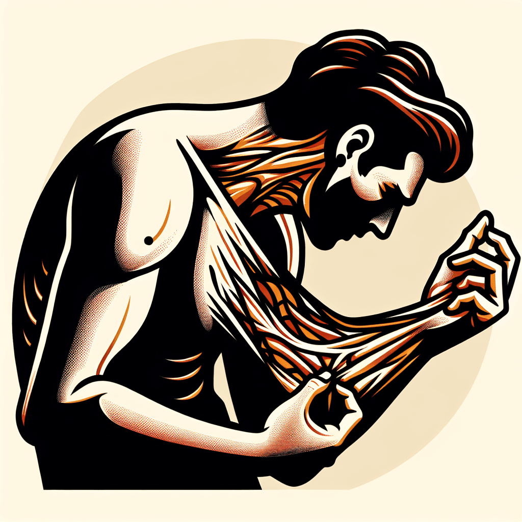 man ripping off his skin