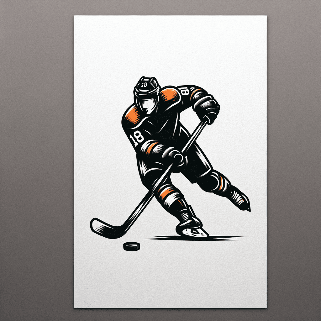 ice hockey player taking a slap shot