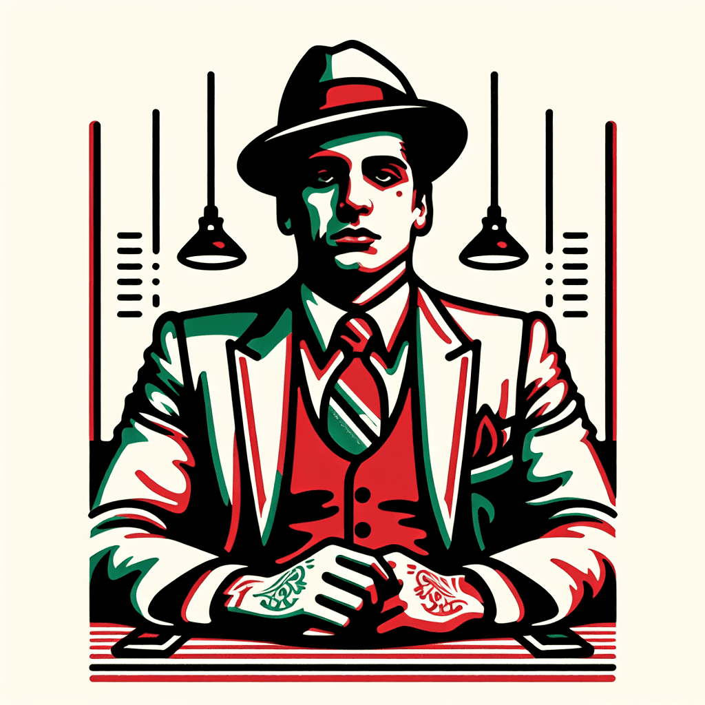 italian mobster in a restaurant