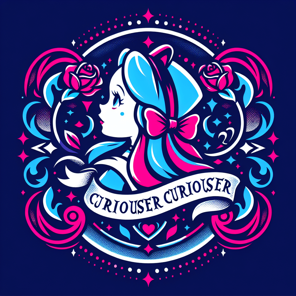 alice in wonderland theme with the words “ curiouser curiouser”