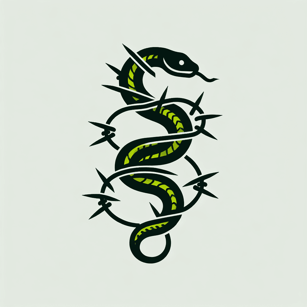 snake made of barbed wire