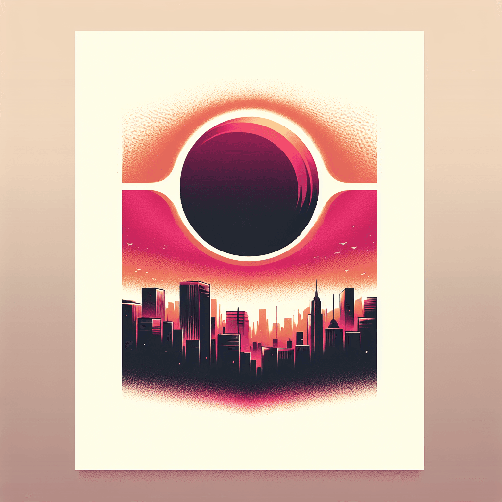 total eclipse above a city