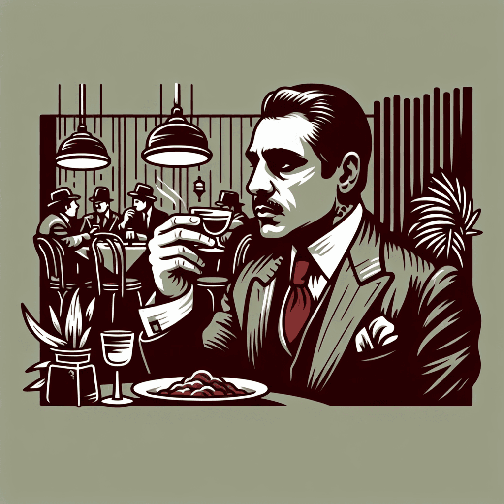 italian mobster in a restaurant