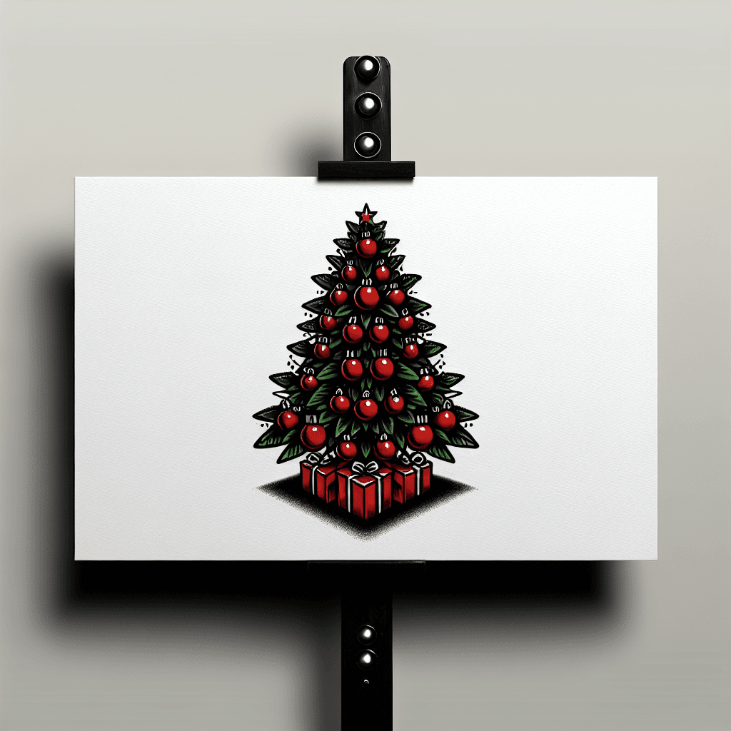 decorated christmas tree with gifts underneath