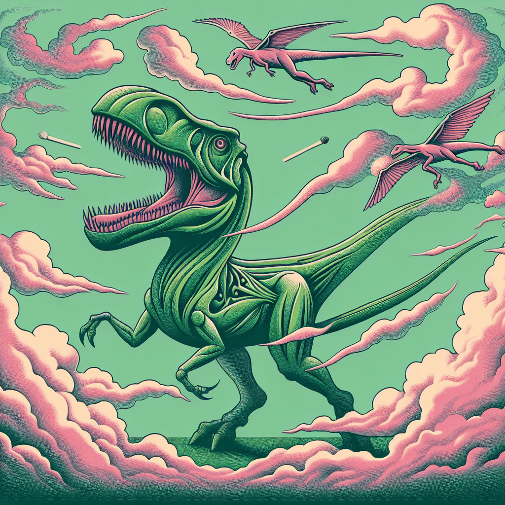 dinosaur battle scene