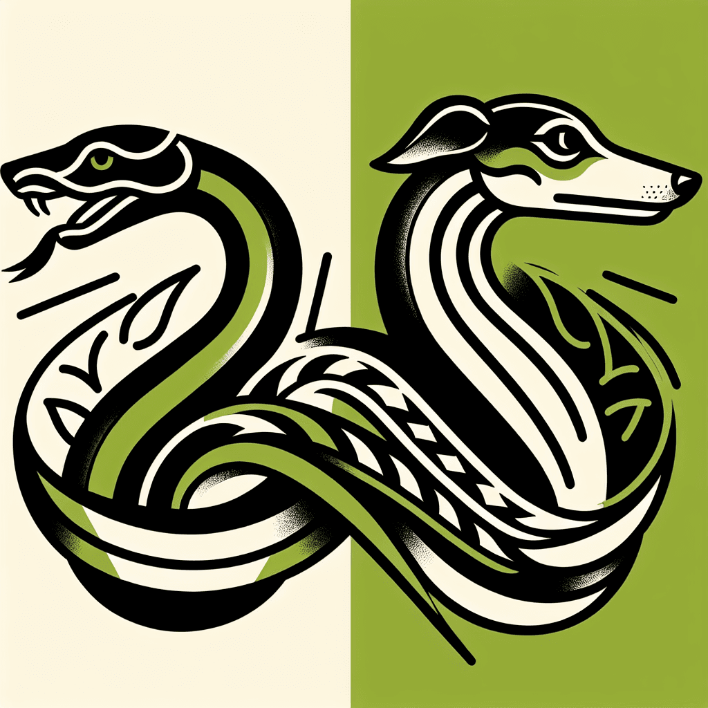 snake with the head of a greyhound