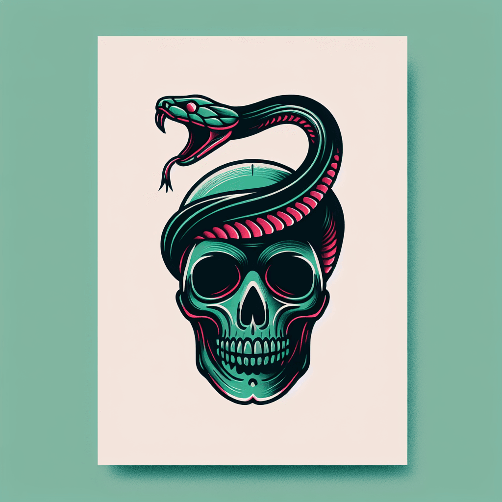 snake slithering through skull