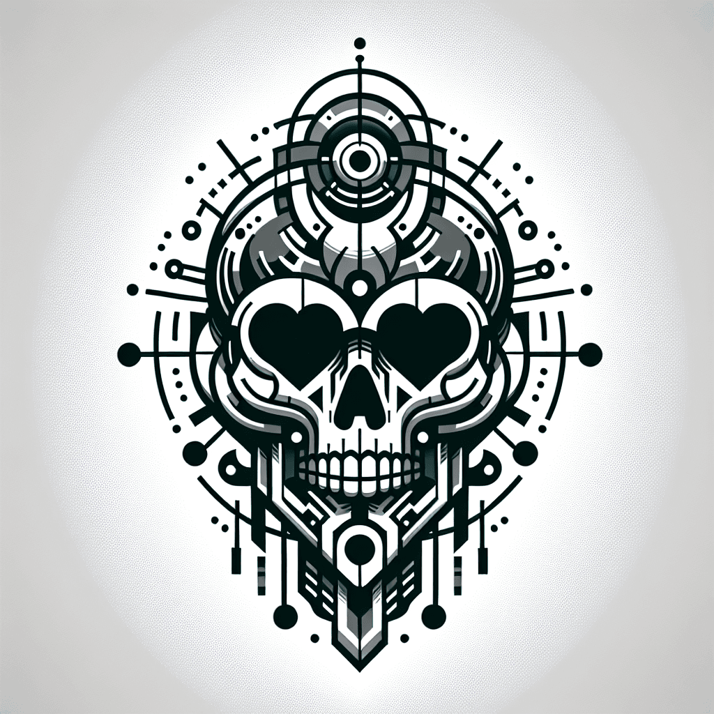 skull in the shape of a heart