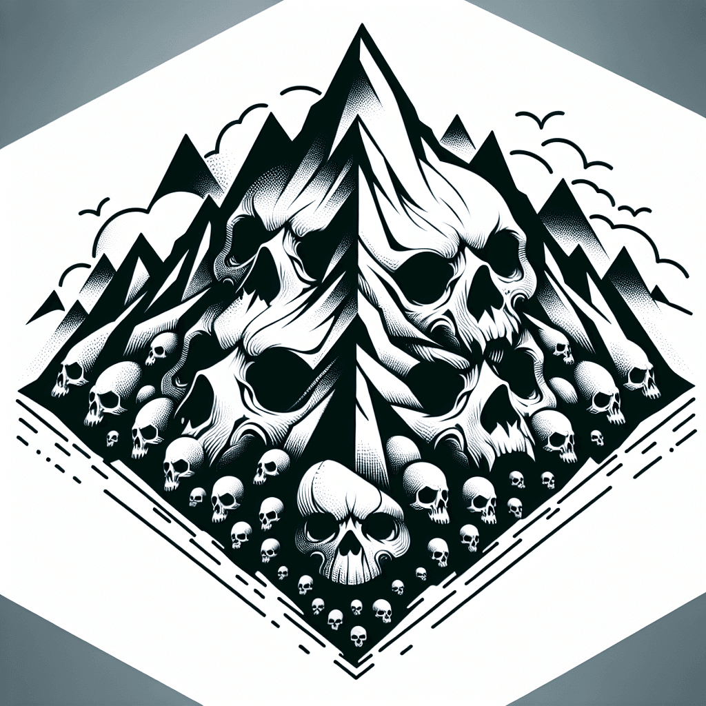 mountain made of evil skulls