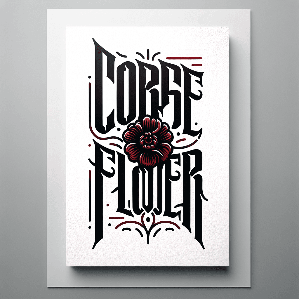 the words “corpse flower” in a creepy font made of blood