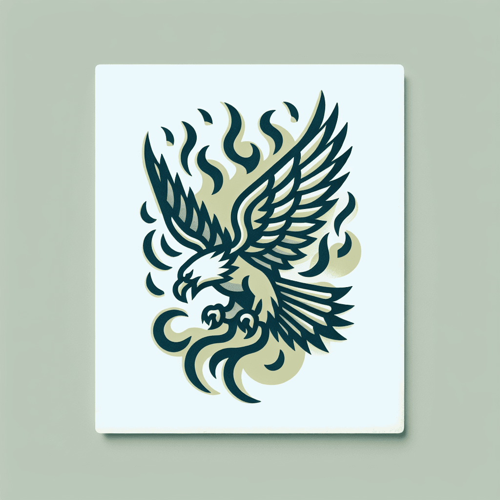 eagle swooping over flames