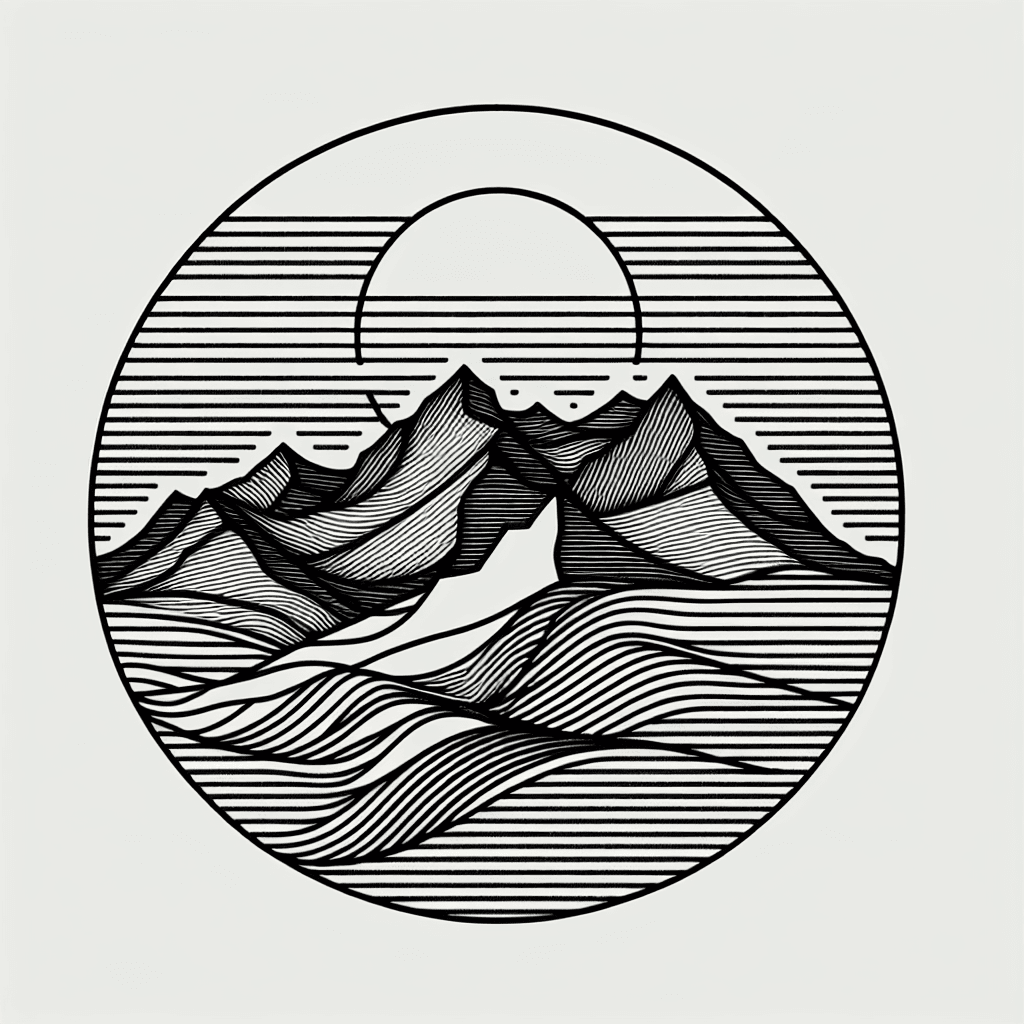 mountains single line