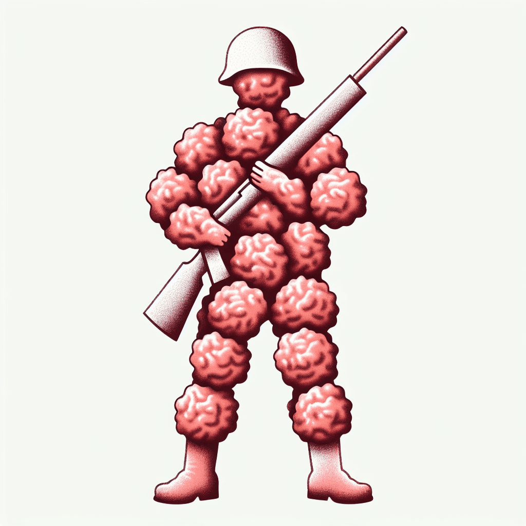 soldier made of meatballs