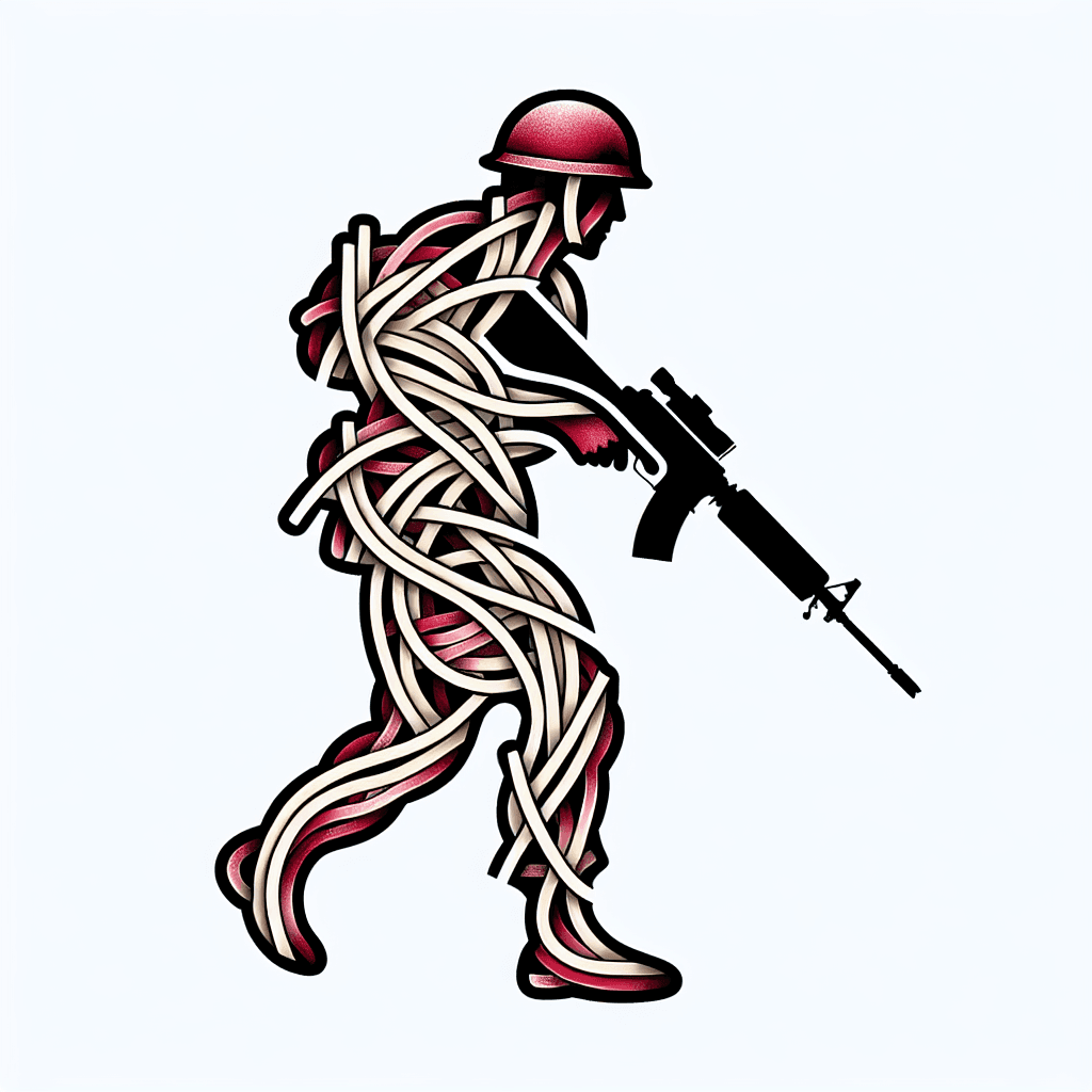 soldier made of spaghetti