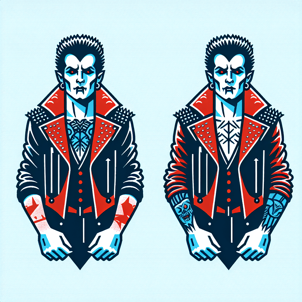 dracula dressed as a punk rocker